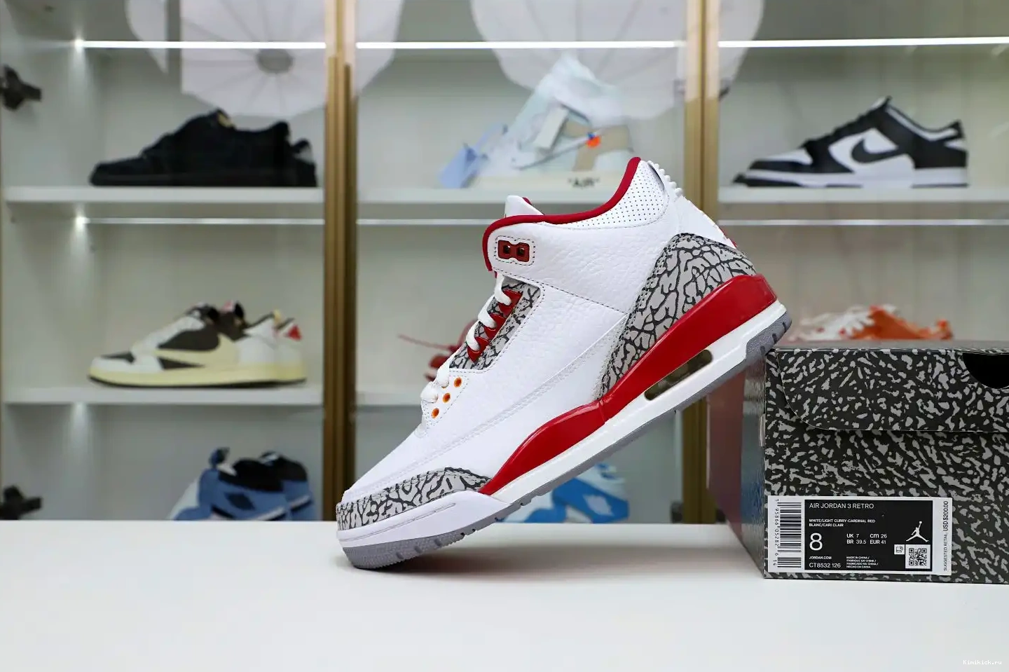 Retro Red(CT8532-126） Cardinal Jordan Air  Kimikick 3 0423
